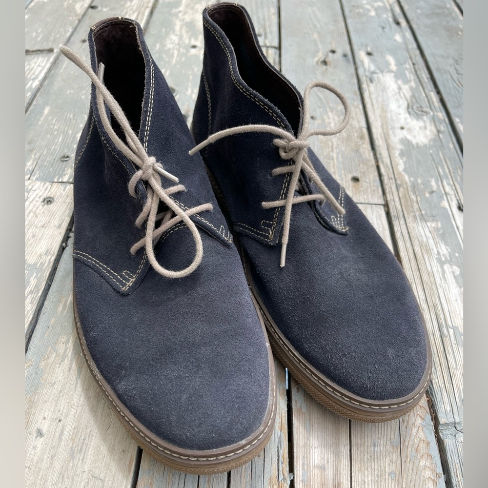 Johnston and Murphy navy Suede Leather Mens chukka Boots Size 11.5
